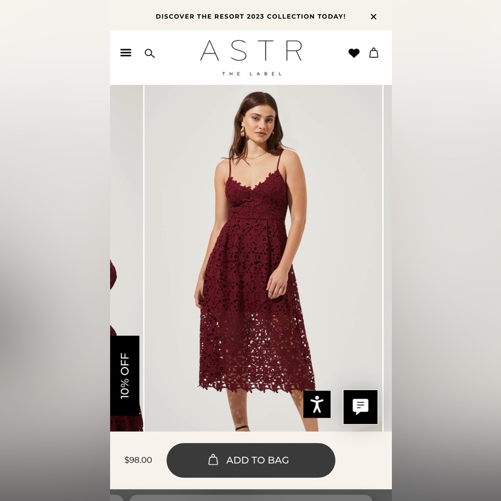 ASTR Lace A Line Midi Dress NWOT- L - Picture 5 of 8